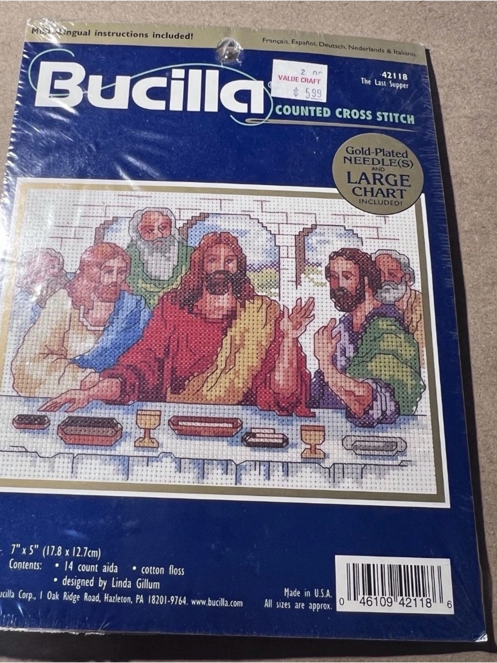 Bucilla Counted Cross Stitch Kit The Last Supper 42118 Religious Christ 7"x 5"